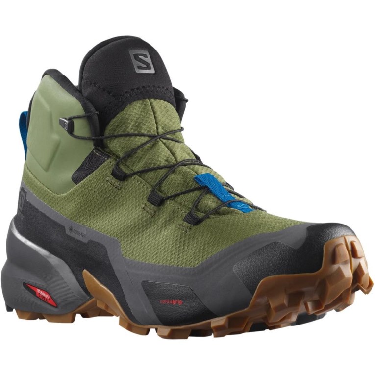 Olive Salomon Cross Hike Mid GTX Men's Hiking Boots | IE PB6310